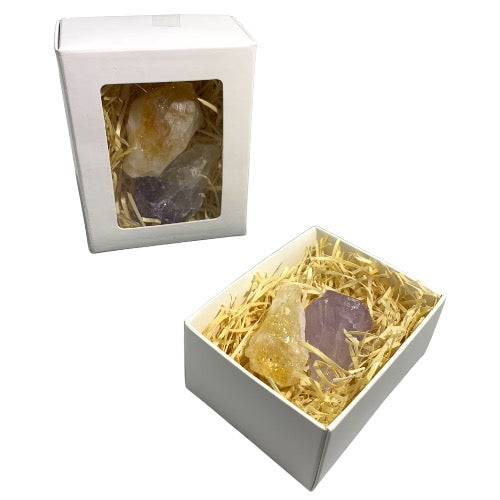 Amethyst and Citrine Rough Point Boxed