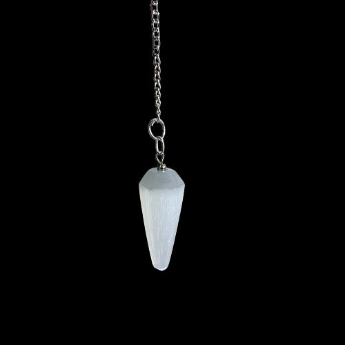 Selenite Pendulum - With Chakra Beads